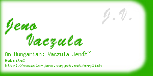 jeno vaczula business card